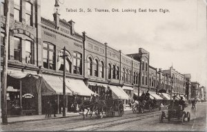 St. Thomas Ontario Talbot Street looking East from Elgin Postcard H12 *as is
