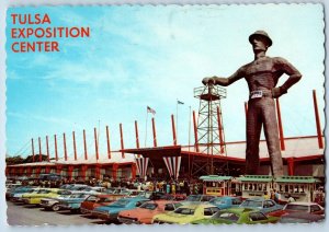 1976 Tulsa Oklahoma Exposition Center The Golden Driller Fair Grounds Postcard