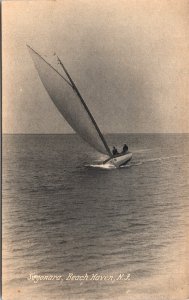 Postcard New Jersey Beach Haven Sayonara Sailboat Captain on Board ~1910 V204