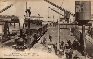 France Pauillac Lárrivee du Train Transatlantique Train Vintage Postcard 08.55