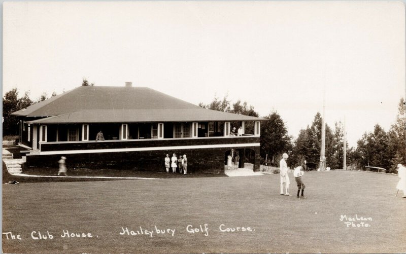 Haileybury Ontario Golf Course Club House MacLean RPPC Postcard G34 *as is