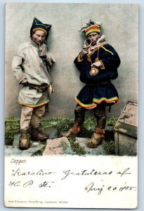New York NY Postcard Photo of Two Men Lapper in Costume 1905 Posted Antique