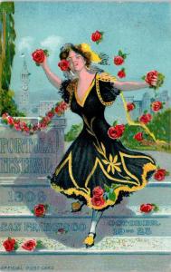 SAN FRANCISCO, CA  PORTOLA FESTIVAL Pretty Woman Poster Style  1909 Postcard