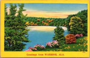 Scenic View, Greetings from Warrior AL Vintage Postcard U72