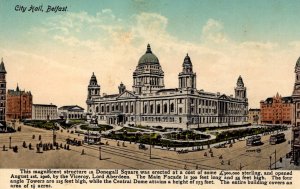 Belfast, Ireland - A view of the City Hall in Donegall Square - c1908