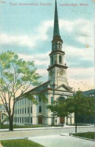 Cambridge Massachusetts, First Universalist Church 1912 Postcard