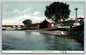 RI Field's Point near Providence Water Scene Windmill 1907  Postcard J28