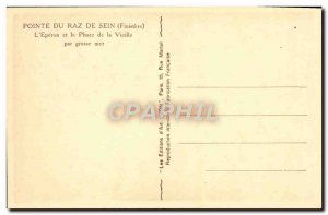 Postcard Old Pointe Du Raz De Sein L & # 39Eperon Raz and Lighthouse Old roug...