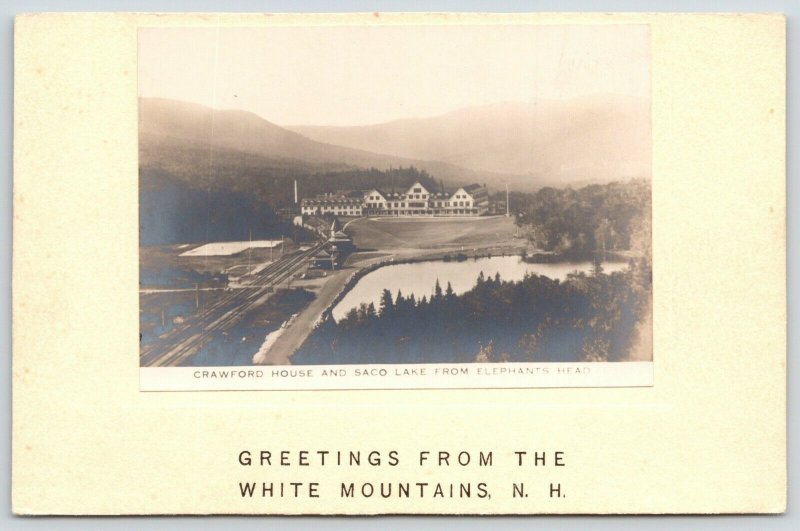 White Mountains NH~Crawford House From Elephant's Head~Handmade~c1905 RPPC 