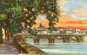 Italy - Rome, Along the Tiber, Ninth Tower, St. Peter