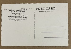 VINT UNUSED POSTCARD - MONEY'S TOURIST HOME, 621 E. CAPITOL ST., WASHINGTON D.C.