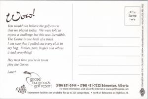 Goose Hummock Golf Resort Edmonton Alberta AB Unused Ad Promo Postcard D37
