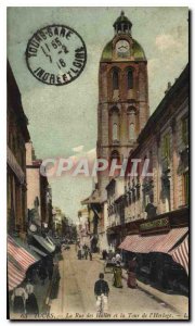 Postcard Old Tours Rue des Halles and the Clock Tower