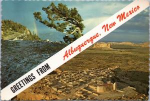 Greetings from Albuquerque New Mexico - Sandia Crest and Acoma Pueblo