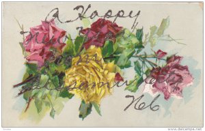 Flower New Year Greetings , BESSEMER CITY , Nebraska , PU-1908
