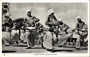 Ceylon India Kandyan Indigenous Folk Dance Dancing Real Photo Vintage Postcard