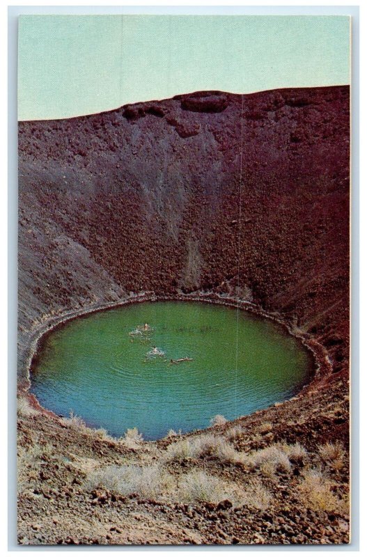 c1950 Salt Lake Crater Swimming Bathing East Of St. Johns Arizona AZ Postcard