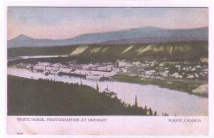 Panorama White Horse at Midnight Yukon Canada 1906 postcard