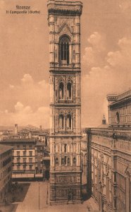 Vintage Postcard Firenze Ii Campanile Giaffa Giotto's Bell Tower Florence Italy