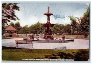 c1910 Electric Fountain Howard Park South Bend Indiana IN Posted Postcard 