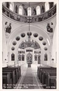 Interior St Nicholas Greek Orthodox Church Tarpon Springs Florida Real Photo
