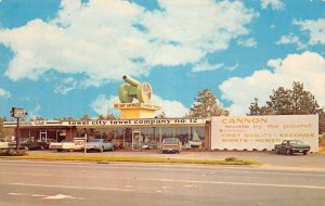 Southern Pines North Carolina street view of Towel City Towel vintage pc DD7789