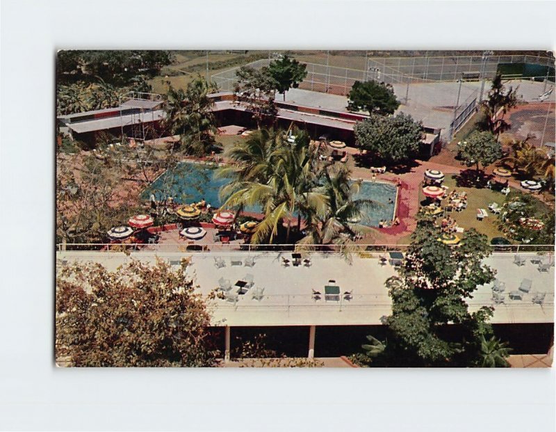 Postcard Patio, Swimming Pool and Tennis Courts of the Hotel El Panama