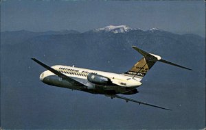 Continental Airlines DC-9 Golden Jet Airliner Airplane Vintage Postcard
