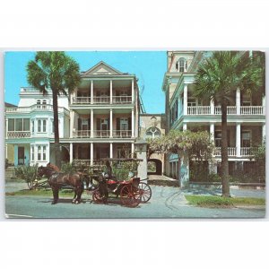 Postcard South Battery Homes Charleston SC Victorian Style 1966