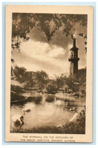 c1940's The Windmill Grounds Of The Keeley Institute Dwight Illinois IL Postcard 