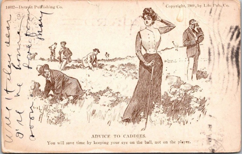 Men Looking For Woman's Golf Ball 1909