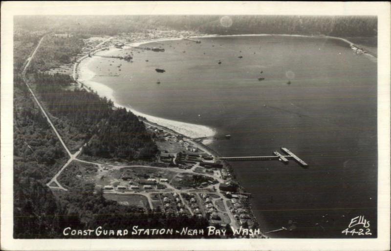 Neah Bay WA Coast Guard Station Ellis Real Photo Postcard