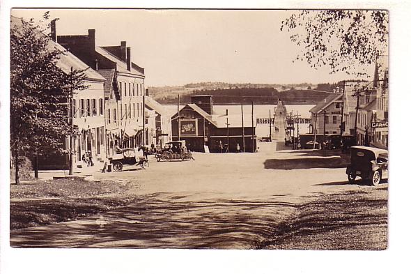 Real Photo, Main St, Tiny Pickup Truck Bridge, Wiscasset, Maine