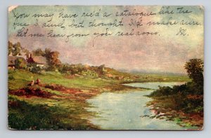 Country River View Postmarked 1909 Jerrell Virginia Vintage Posted