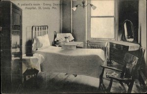 St. Louis MO Evang Deaconess Hospital Patient's Room c1910 Postcard