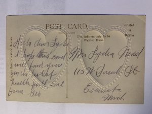 Embossed Photographed British Village Dwelling Birthday Post Card Used