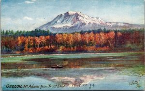 Vtg Oregon OR Mt Adams from Trout Lake 1910s Raphael Tuck Oilette Postcard