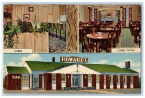 c1940 Lobby Howards Dining Room Rock Springs Wyoming Multiview Vintage Postcard