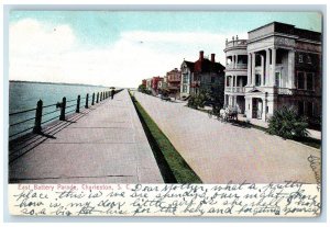 1907 East Battery Parade Scene Charleston South Carolina SC Posted Postcard 