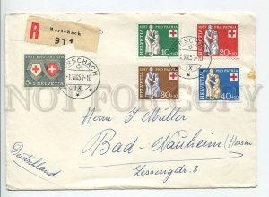 444826 Switzerland 1957 part of COVER Pro Patria Red Cross set of stamps FDC