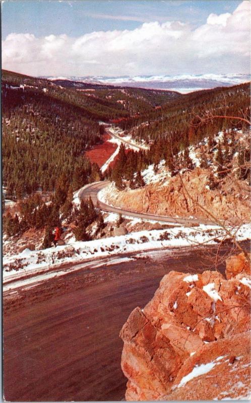 postcard MT Harding Way, US 10, approaching Butte, Montana