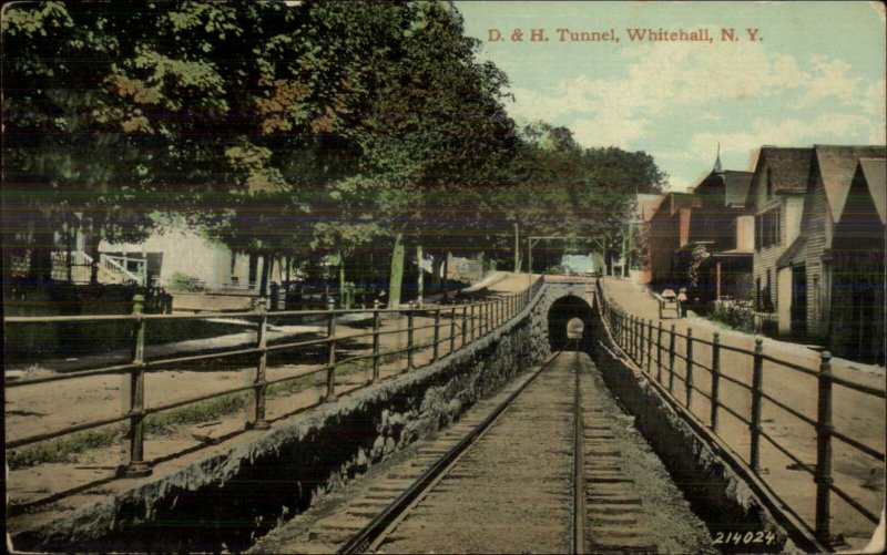 Whitehall NY D&H RR Train Tunnel c1910 Postcard