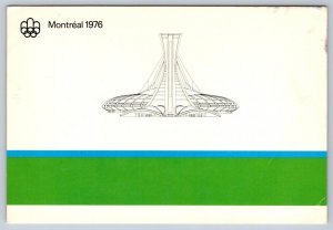 Olympic Stadium Miniature Sketch, Montreal Quebec Canada Postcard, CDS Cancel