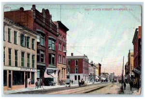 1909 East State Street Fritz Stores Building View Rockford Illinois IL Postcard 