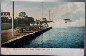 Vintage Postcard 1901-1907 U.S. Naval Training Station Sham Battle, Newport, RI