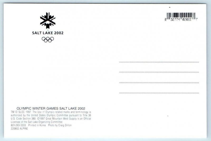 2 ~ 4x6 Postcards SALT LAKE CITY, Utah UT ~ 2002 OLYMPICS Skiing Scenes