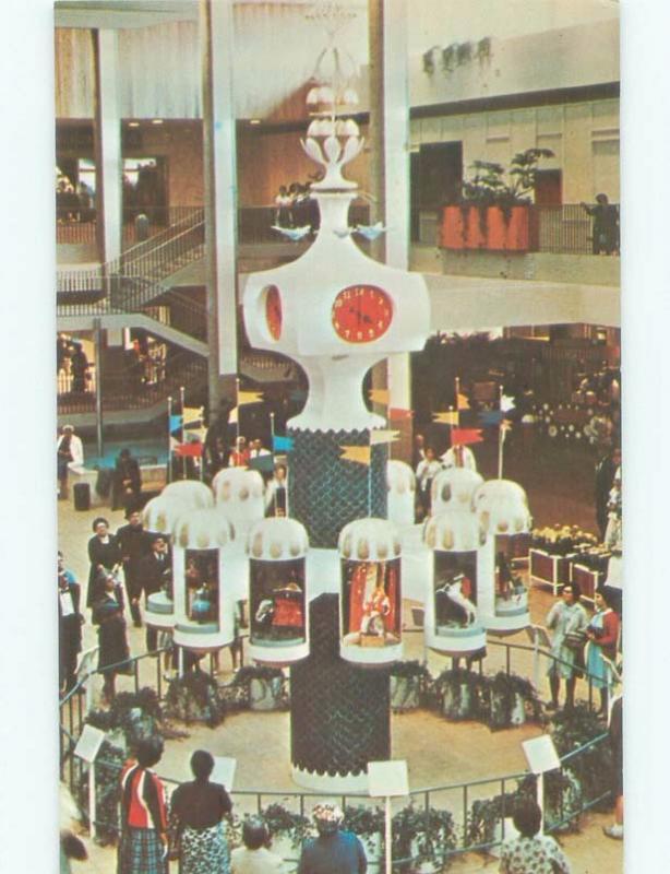 Pre-1980 SHOPS IN MALL BY CLOCK OF THE NATIONS Rochester New York NY E8002