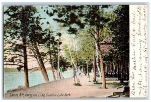 1907 Along The Lake Canobie Lake Park Salem New Hampshire NH Antique Postcard