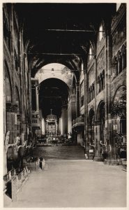 Vintage Postcard Real Photo Interno De La Cattedrale Church Parma Italy RPPC