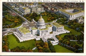 Washington D C The U S Capitol Library and House Office Building From An Aero...